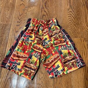 Kids' Meatball Sub Print Shorts - Yellow/Red